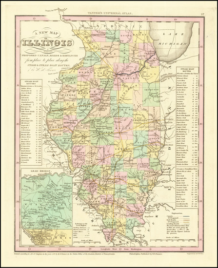 56-Illinois Map By Henry Schenk Tanner