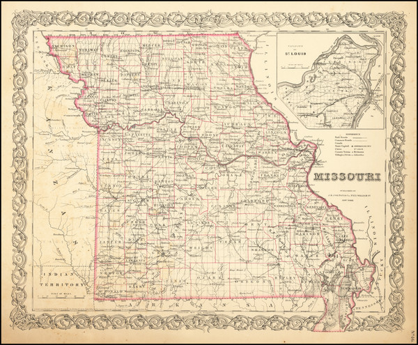 3-Missouri Map By Joseph Hutchins Colton