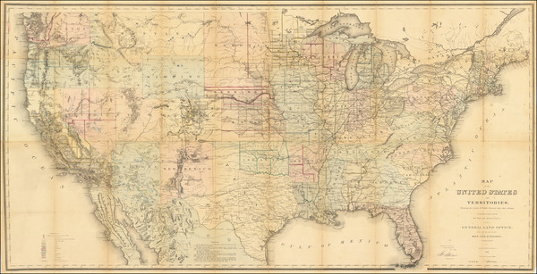 36-United States Map By U.S. General Land Office