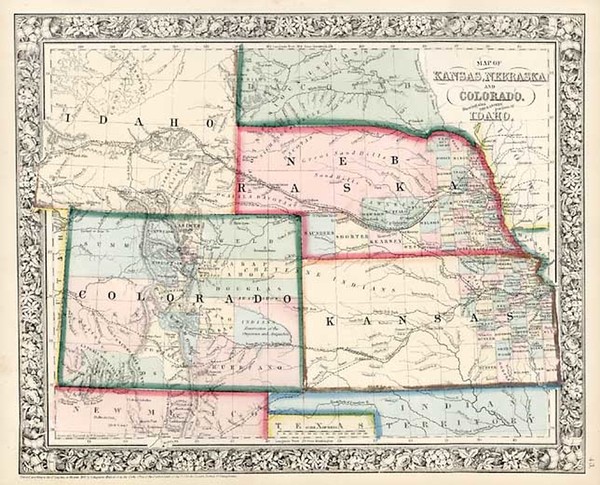 33-Plains, Southwest and Rocky Mountains Map By Samuel Augustus Mitchell Jr.