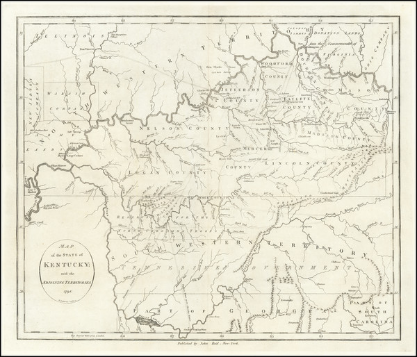 53-Kentucky, Tennessee, Georgia, Illinois and Indiana Map By John Reid