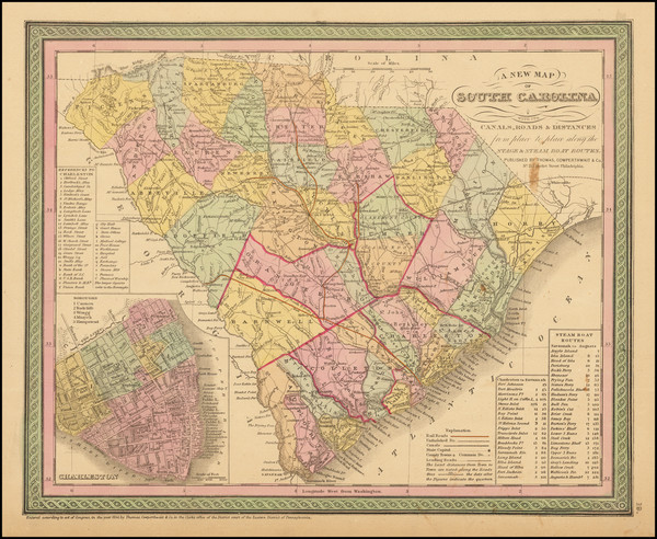 17-South Carolina Map By Thomas, Cowperthwait & Co.