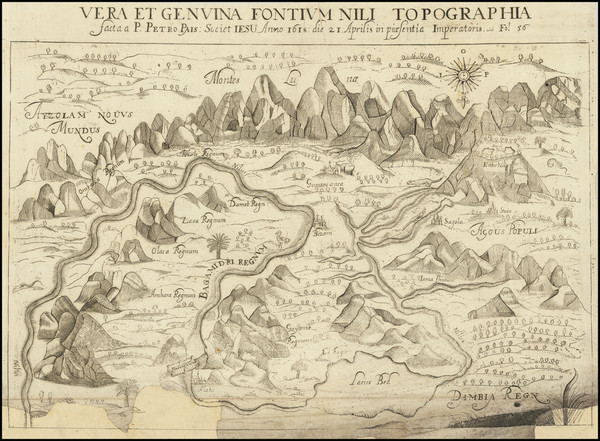 36-Egypt and North Africa Map By Athanasius Kircher