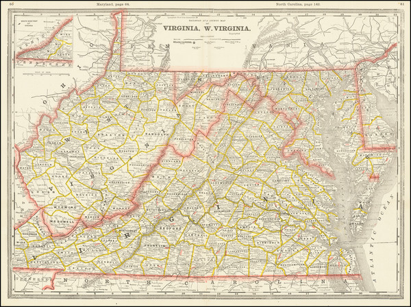 47-Maryland, West Virginia and Virginia Map By George F. Cram