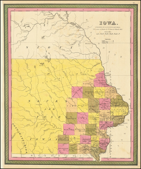 7-Iowa Map By Samuel Augustus Mitchell