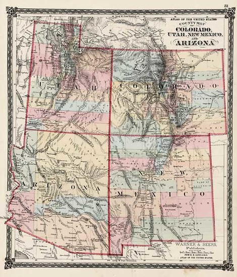 50-Southwest and Rocky Mountains Map By H.H. Lloyd  &  Warner & Beers