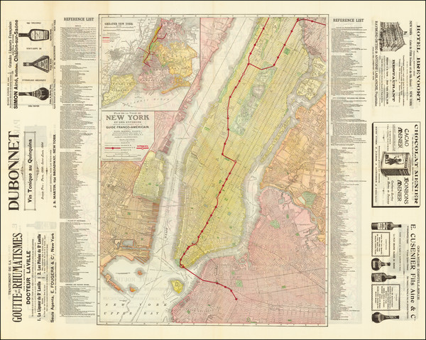 52-New York City Map By Jules Roussel / Rand McNally & Company