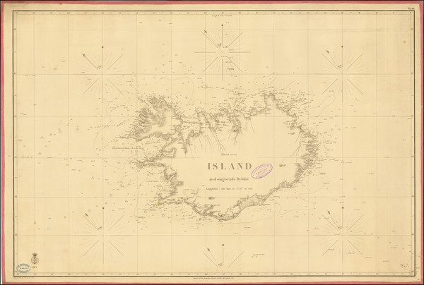 24-Iceland Map By Kongelige Danske Søkort-Arkiv