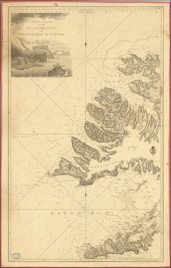 30-Iceland Map By Kongelige Danske Søkort-Arkiv