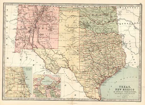 61-Texas, Plains and Southwest Map By T. Ellwood Zell