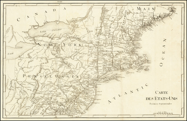 70-New England, New York State, Mid-Atlantic and Pennsylvania Map By Francois A.F. La Rochefoucaul