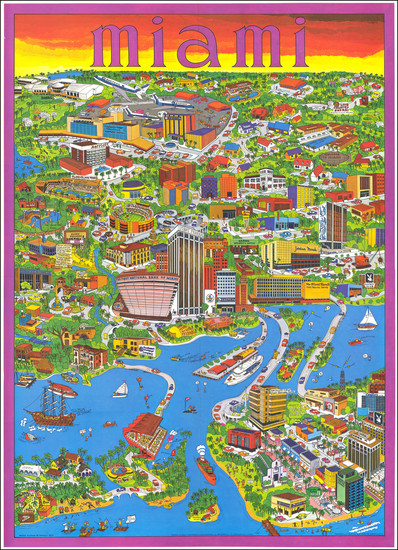 49-Florida, Pictorial Maps and Travel Posters Map By Trans Continental Cartographers