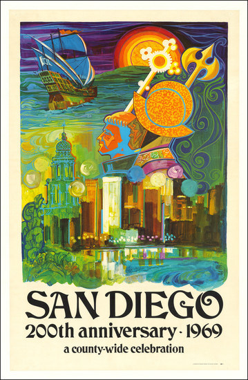 95-San Diego and Travel Posters Map By France Carpentier