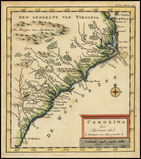 23-Southeast Map By Herman Moll / Jacob Keizer