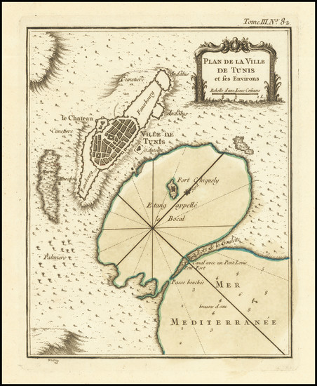 60-North Africa Map By Jacques Nicolas Bellin