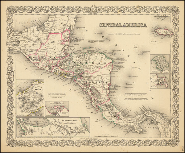 24-Central America Map By Joseph Hutchins Colton