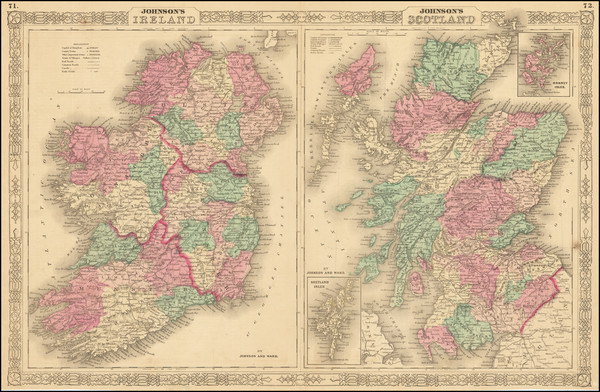 36-Scotland and Ireland Map By Alvin Jewett Johnson