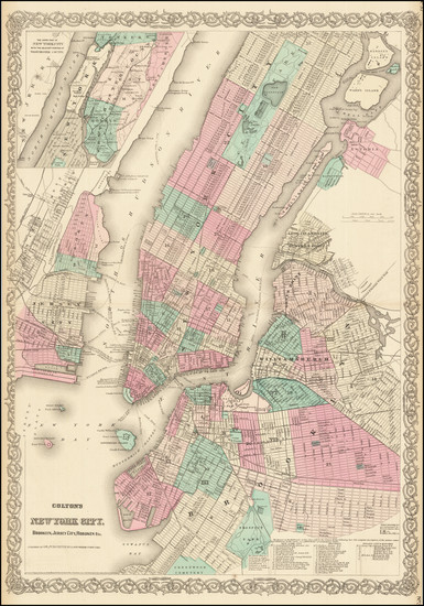 0-New York City Map By G.W.  & C.B. Colton