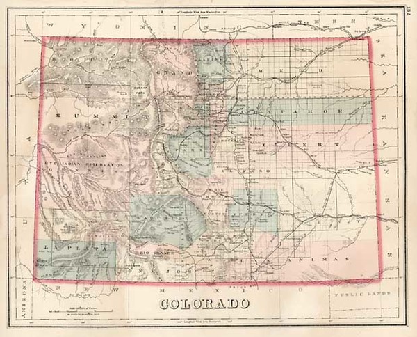 36-Southwest and Rocky Mountains Map By O.W. Gray