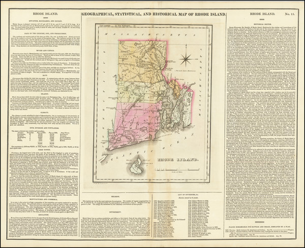 14-Rhode Island Map By Henry Charles Carey  &  Isaac Lea