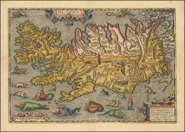 87-Iceland Map By Abraham Ortelius