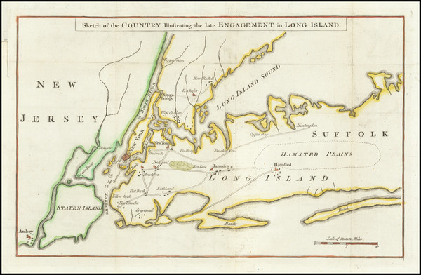 55-New York City and New York State Map By Gentleman's Magazine