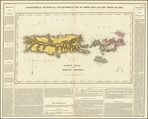 58-Puerto Rico and Virgin Islands Map By Henry Charles Carey  &  Isaac Lea