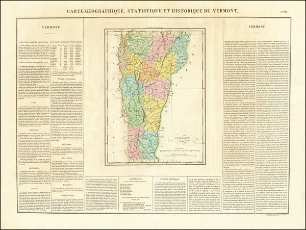 38-Vermont Map By Jean Alexandre Buchon