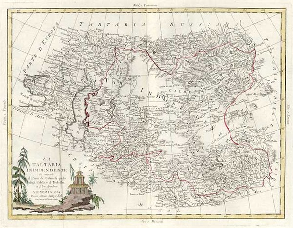 42-Asia, China, Central Asia & Caucasus and Russia in Asia Map By Antonio Zatta