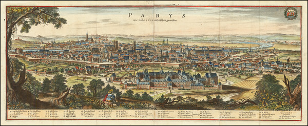 2-Paris and Île-de-France Map By Matthaus Merian