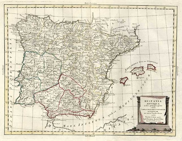 11-Europe, Spain and Portugal Map By Antonio Zatta