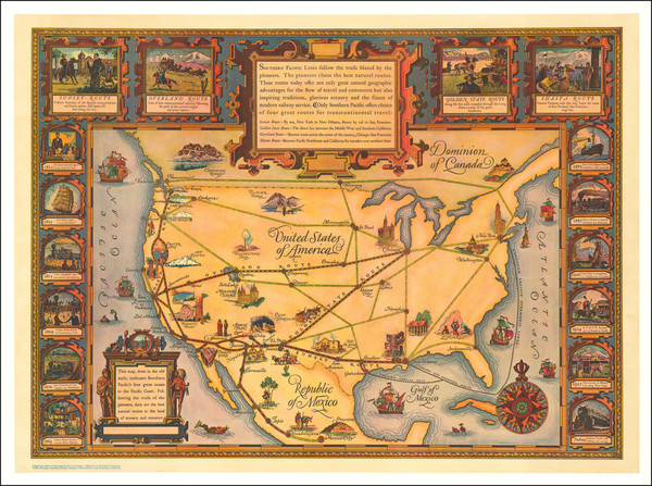 86-United States and Pictorial Maps Map By Southern Pacific Railroad Company / J.E. Patterson