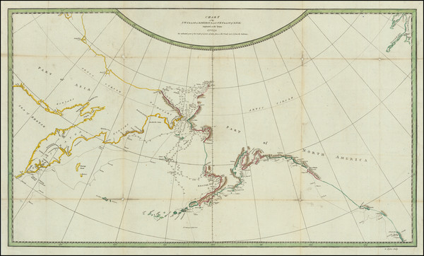 91-Alaska, Pacific, Russia in Asia and Canada Map By James Cook