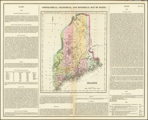 14-Maine Map By Henry Charles Carey  &  Isaac Lea