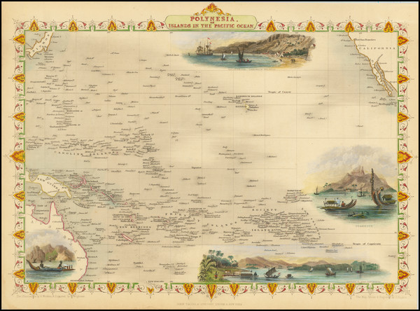 35-Australia & Oceania, Pacific, Oceania, Hawaii and Other Pacific Islands Map By John Tallis