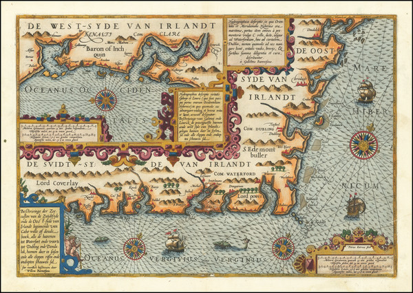 25-Ireland Map By Willem Barentsz / Cornelis Claesz / Pieter van den Keere