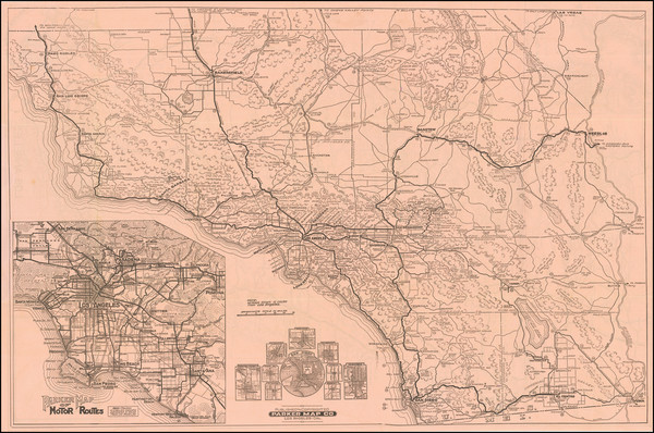 91-California and Los Angeles Map By Parker Map Company