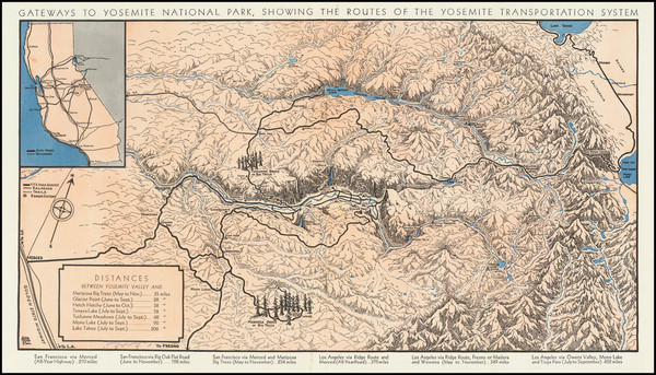 36-Pictorial Maps and Yosemite Map By Della Taylor Hoss