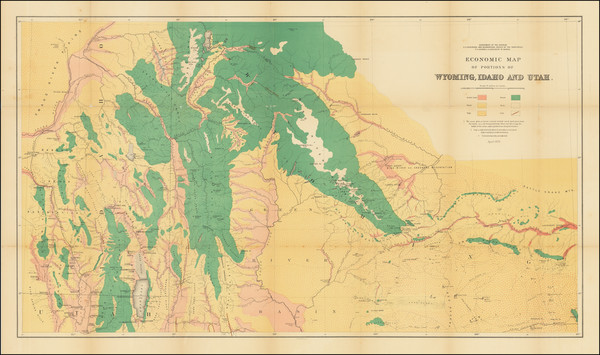 42-Utah, Idaho, Utah and Wyoming Map By Ferdinand Vandeveer Hayden