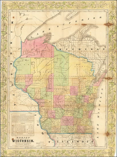 93-Wisconsin Map By Rufus Blanchard / Charles Morse