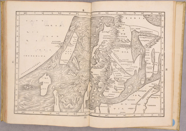 6-Scandinavia, Holy Land and Rare Books Map By Jacob Ziegler