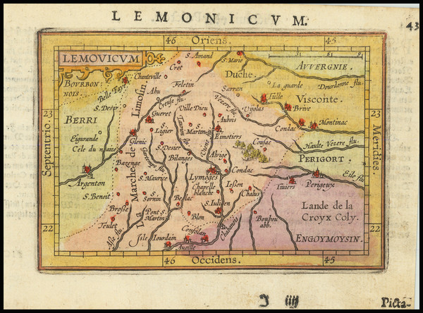 80-France and Grand Sud-Ouest Map By Petrus Bertius