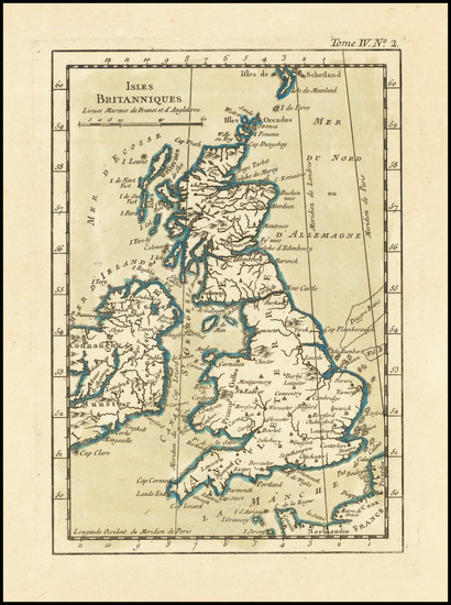36-British Isles Map By Jacques Nicolas Bellin