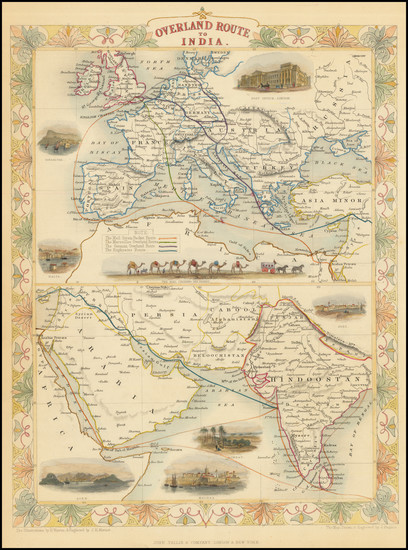 67-Europe, India, Central Asia & Caucasus and Middle East Map By John Tallis