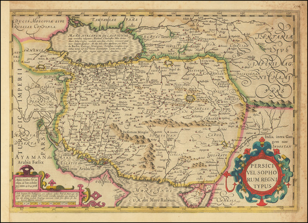 0-Central Asia & Caucasus, Middle East and Persia & Iraq Map By Jodocus Hondius