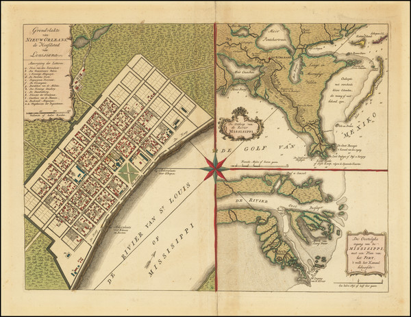 48-Louisiana and New Orleans Map By Isaak Tirion