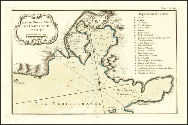 22-Spain Map By Jacques Nicolas Bellin