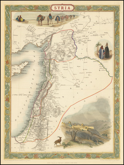 90-Middle East and Holy Land Map By John Tallis