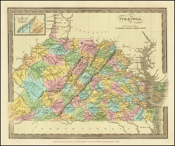 64-West Virginia and Virginia Map By David Hugh Burr