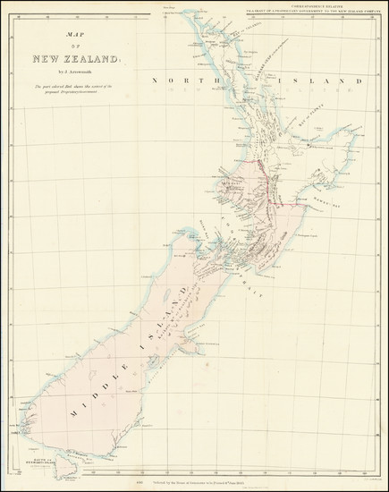 43-New Zealand Map By John Arrowsmith